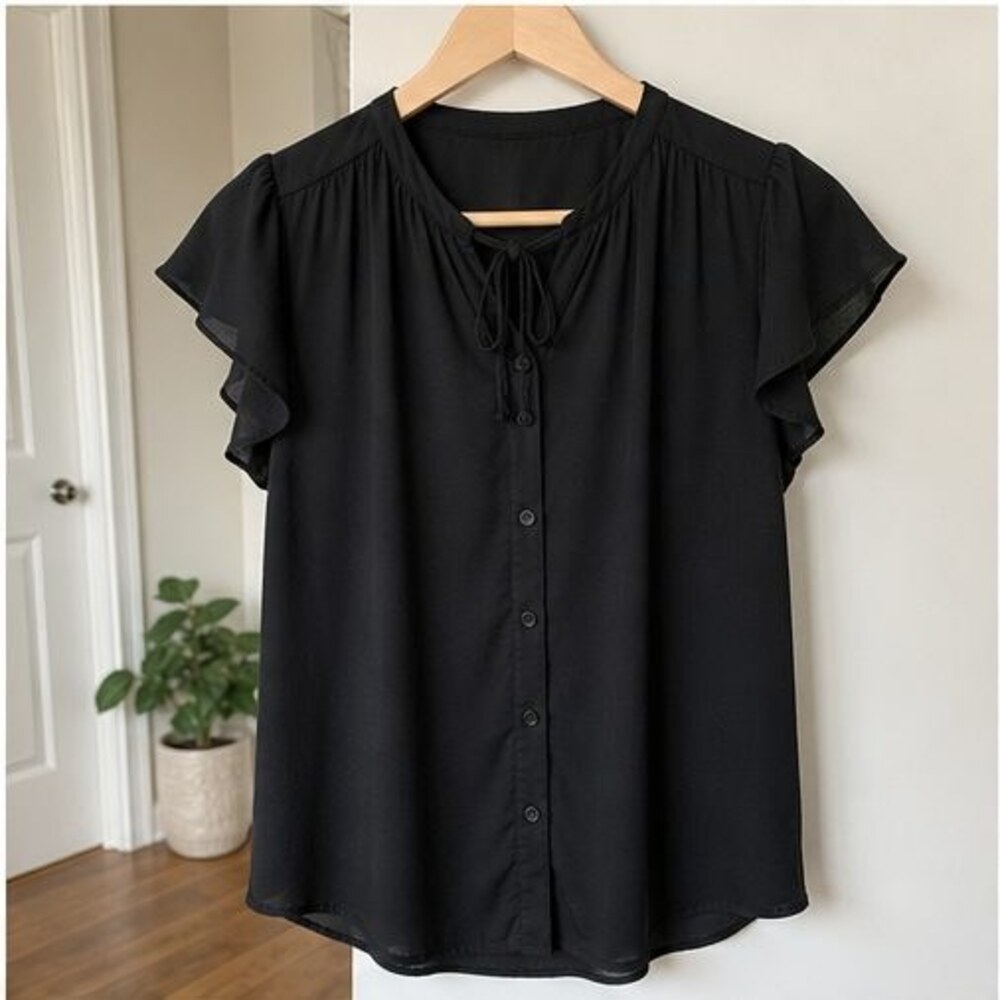 Black Wrap Blouse